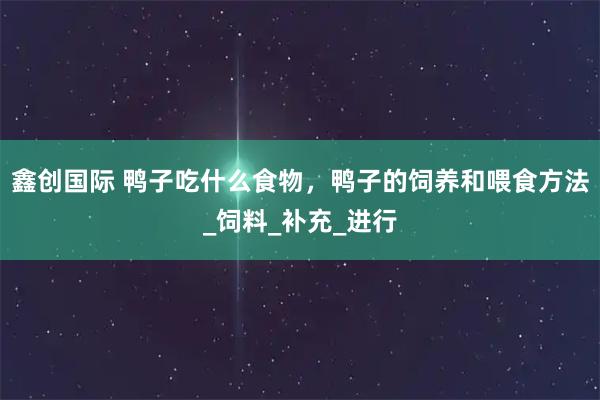 鑫创国际 鸭子吃什么食物,鸭子的饲养和喂食方法_饲料_补充_进行